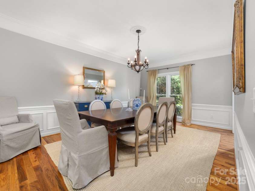 12214 Provincetowne Drive, Charlotte, NC 28277.  MLS# CAR4282352, YatesRealty ID 30824. Formal dining room with wainscoting