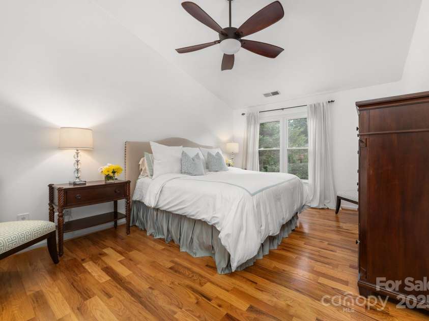 12214 Provincetowne Drive, Charlotte, NC 28277.  MLS# CAR4282352, YatesRealty ID 30824. Primary bedroom with vaulted ceiling