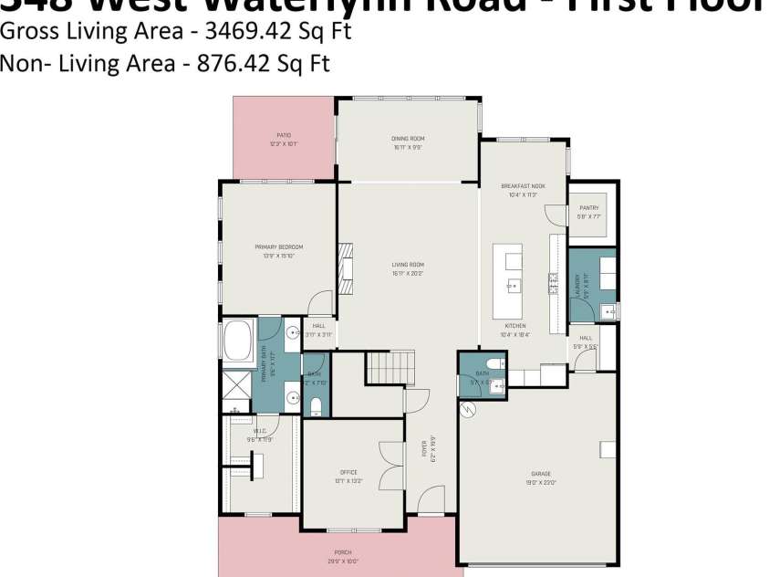 348 Waterlynn Road, Mooresville, NC 28117.  MLS# CAR4366702, YatesRealty ID 30852. First Floor