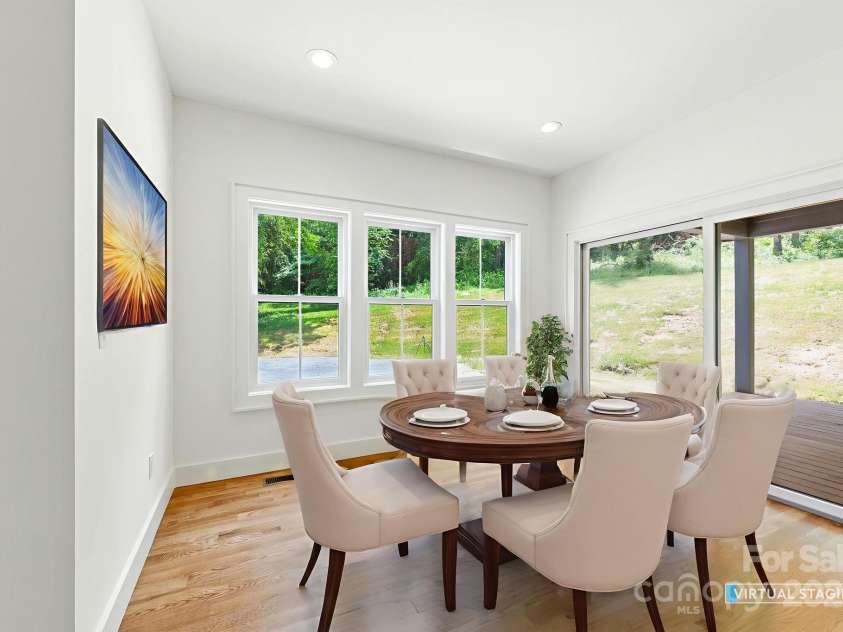 82 Lillycrop Lane, Hendersonville, NC 28792.  MLS# CAR4273359, YatesRealty ID 30864. Virtually staged dinning area