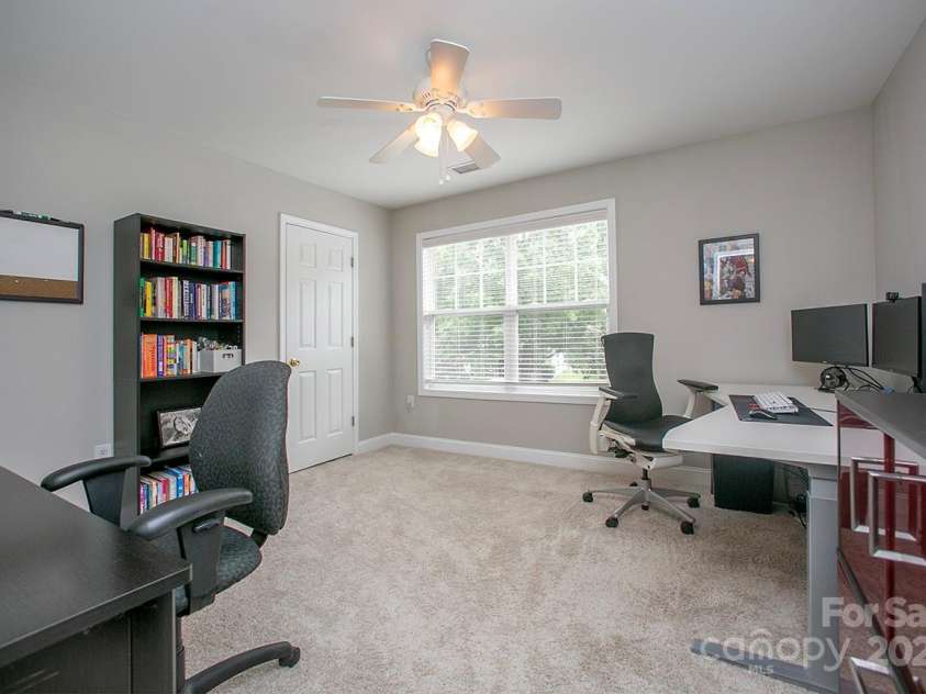 3015 Semmes Lane, Indian Trail, NC 28079.  MLS# CAR4284326, YatesRealty ID 30875. Bedroom 4, currently used as an office, is actually the largest secondary bedroom at 12 1/2 by 12 1/2 feet.