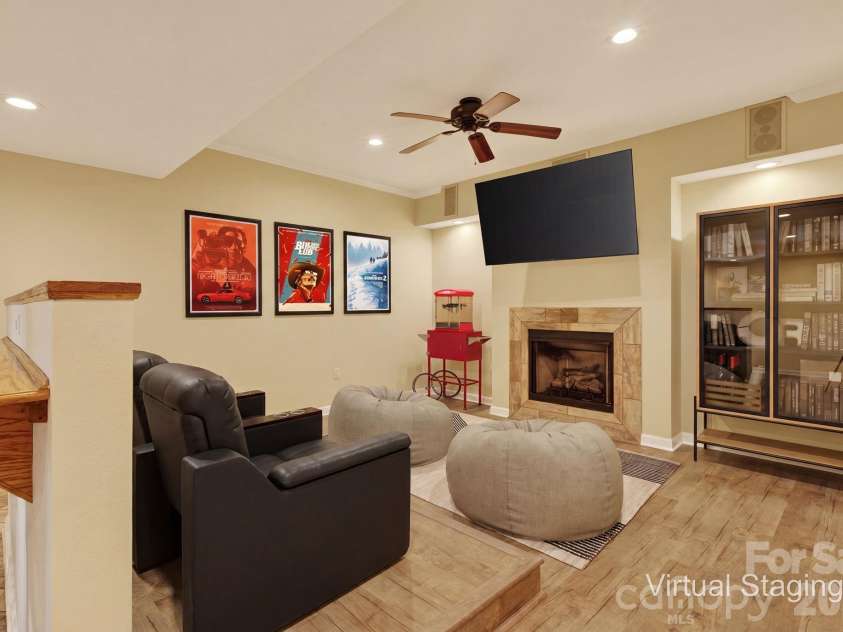 97 Whippoorwill Lane, Fairview, NC 28730.  MLS# CAR4377999, YatesRealty ID 30887. Virtually staged media room