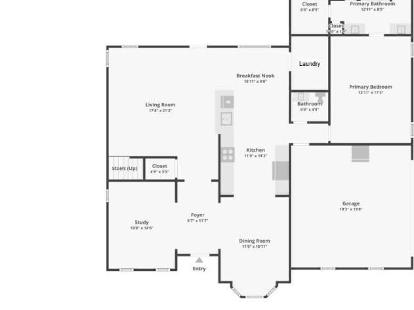 134 Lake Spring Loop, Mooresville, NC 28117.  MLS# CAR4307045, YatesRealty ID 30892. Main Floor Plan