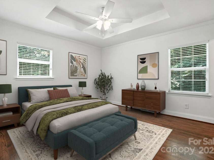 2528 Arnold Drive, Charlotte, NC 28205.  MLS# CAR4277706, YatesRealty ID 30895. Virtually staged primary  bedroom
