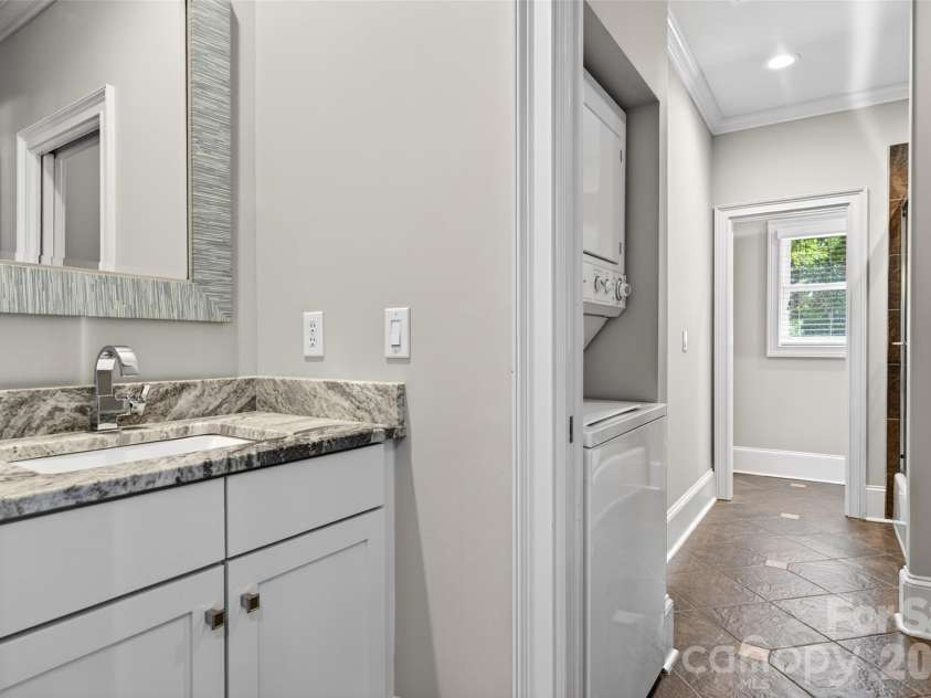 1440 Langdon Road, Sherrills Ford, NC 28673.  MLS# CAR4382448, YatesRealty ID 30910. Basement bath with stackable laundry