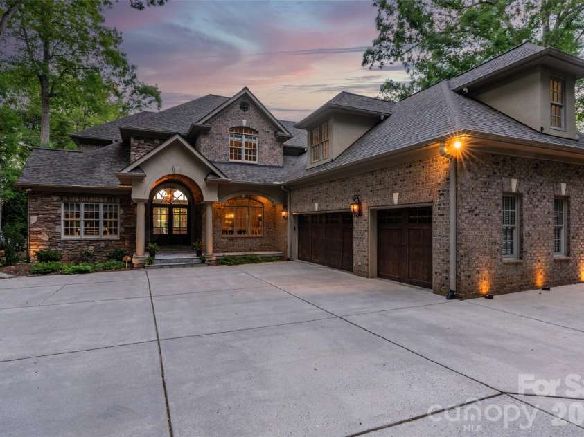 1440 Langdon Road, Sherrills Ford, NC 28673.  MLS# CAR4382448, YatesRealty ID 30910. Front exterior at twilight