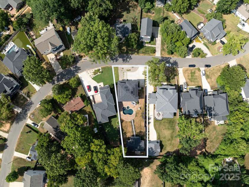 2208 Parson Street, Charlotte, NC 28205.  MLS# CAR4282025, YatesRealty ID 30926. Aerial view on home site