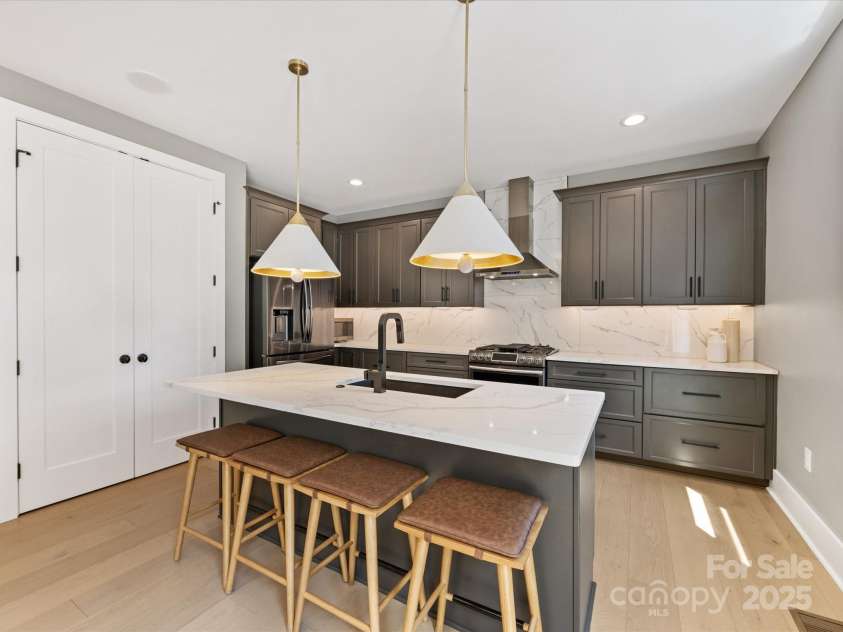 2208 Parson Street, Charlotte, NC 28205.  MLS# CAR4282025, YatesRealty ID 30926. Custom kitchen with island, SS appliances