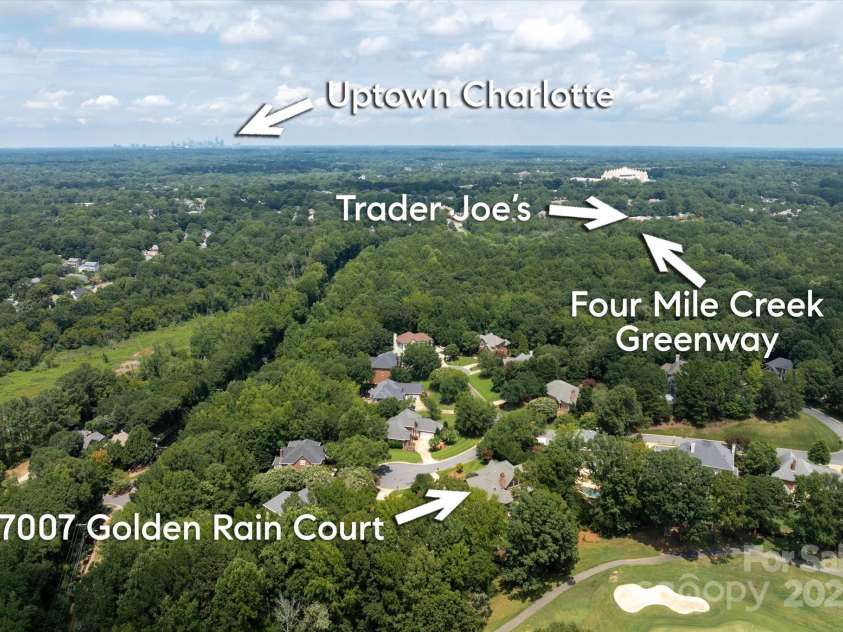 7007 Golden Rain Court, Charlotte, NC 28277.  MLS# CAR4288408, YatesRealty ID 30936. Walking distance from Trader Joe's and the Greenway