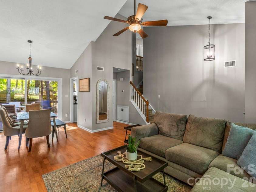 14018 Naworth Lane, Huntersville, NC 28078.  MLS# CAR4381106, YatesRealty ID 30939. Nice open floorplan with cathedral ceiling and hardwood floors