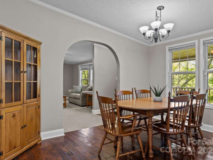 34 Edwards Street, Asheville, NC 28806.  MLS# CAR4268192, YatesRealty ID 30954. To the left from the front door is the full sized dining room.