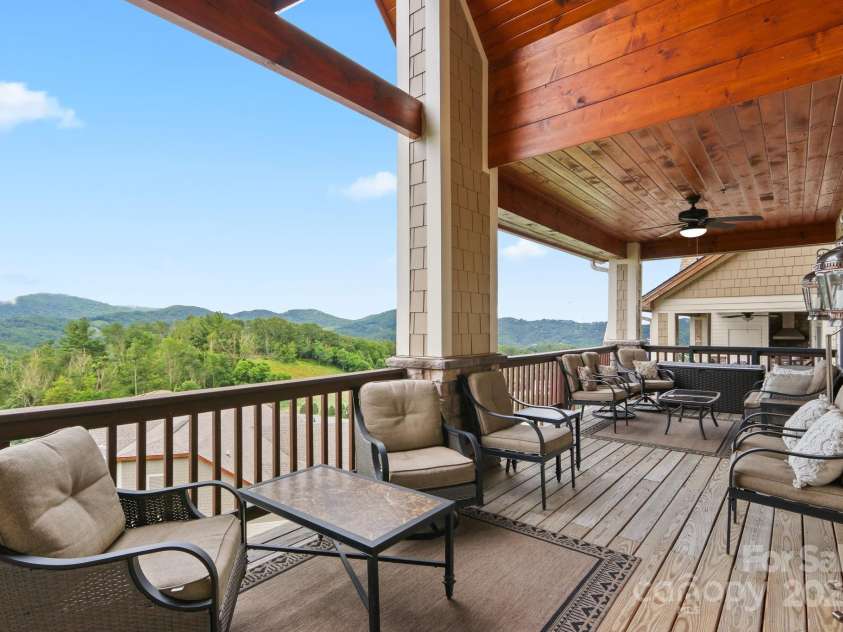 552 Penny Lane, Banner Elk, NC 28604.  MLS# CAR4290403, YatesRealty ID 30997. Covered Deck with a view