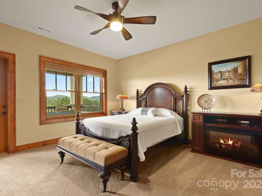 552 Penny Lane, Banner Elk, NC 28604.  MLS# CAR4290403, YatesRealty ID 30997. Master bedroom with a view