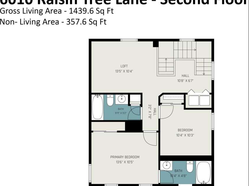 6010 Raisin Tree Lane, Charlotte, NC 28215.  MLS# CAR4394434, YatesRealty ID 31005. Floor Plan- Second Floor