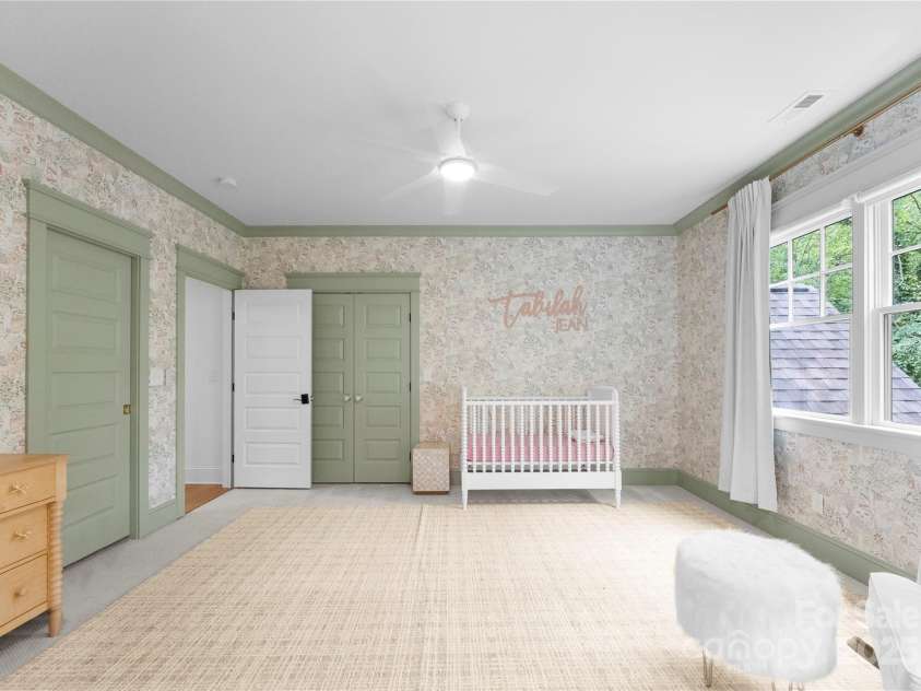 2941 Forest Park Drive, Charlotte, NC 28209.  MLS# CAR4265458, YatesRealty ID 31006. Huge bedroom on level 2 has door to Hall Bath and access to walk-in attic.