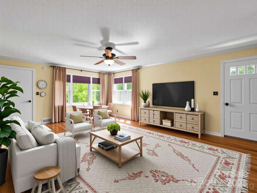 430 Mag Sluder Road, Alexander, NC 28701.  MLS# CAR4286393, YatesRealty ID 31033. Living Room Virtually Staged