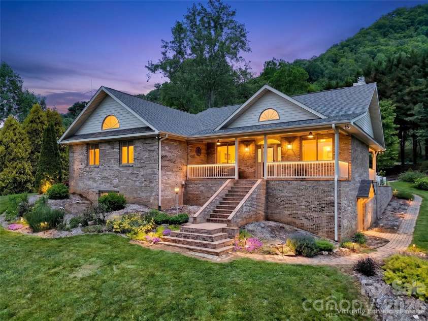 99 Mary Gray Drive, Clyde, NC 28721.  MLS# CAR4389889, YatesRealty ID 31036. Stately Entrance