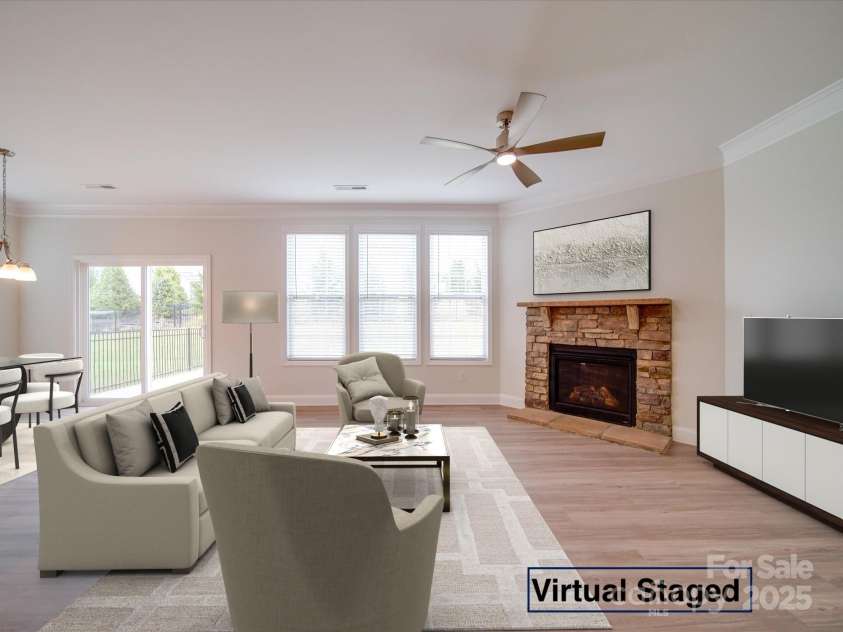 3022 Burnello Court, Iron Station, NC 28080.  MLS# CAR4256845, YatesRealty ID 31040. Virtual Staged  Living Room