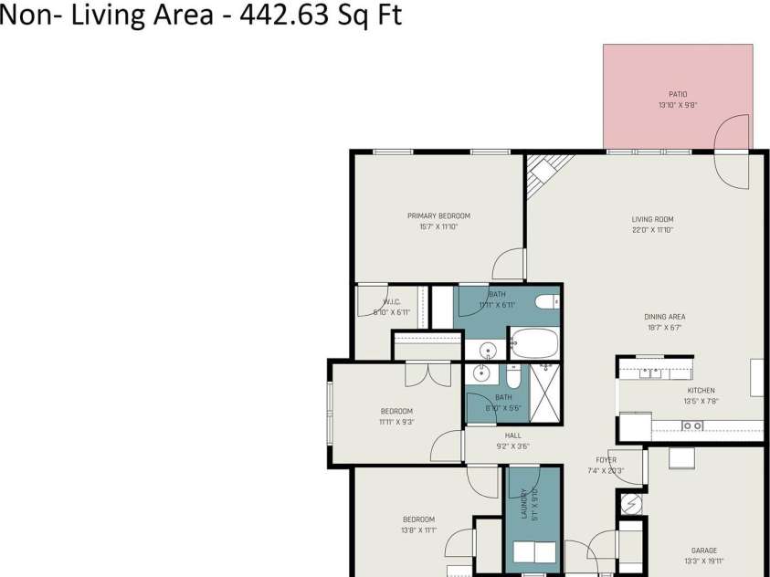 411 Northbridge Drive, High Point, NC 27265.  MLS# CAR4383000, YatesRealty ID 31051. Floor plan