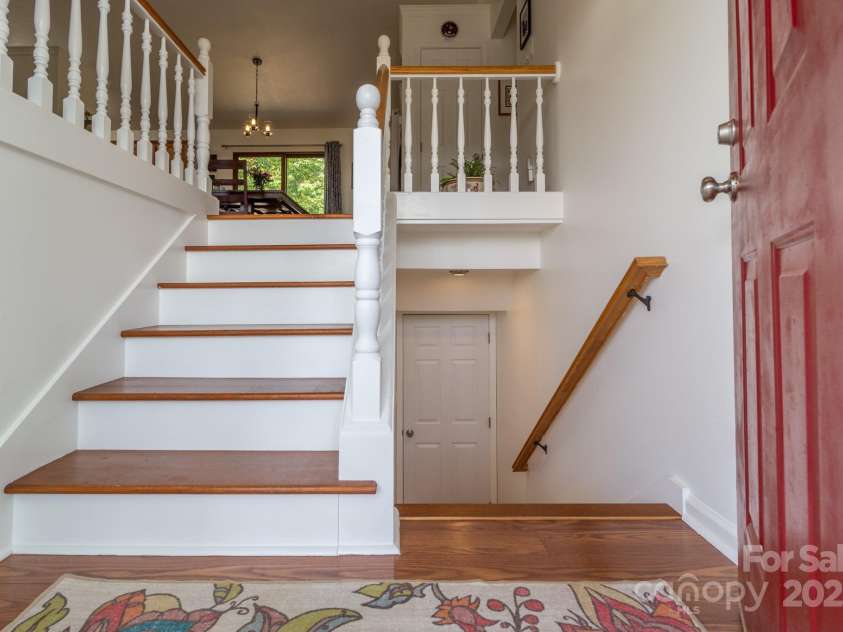 142 Ridge Brook Drive, Weaverville, NC 28787.  MLS# CAR4332710, YatesRealty ID 31054. Stairs from Front Door