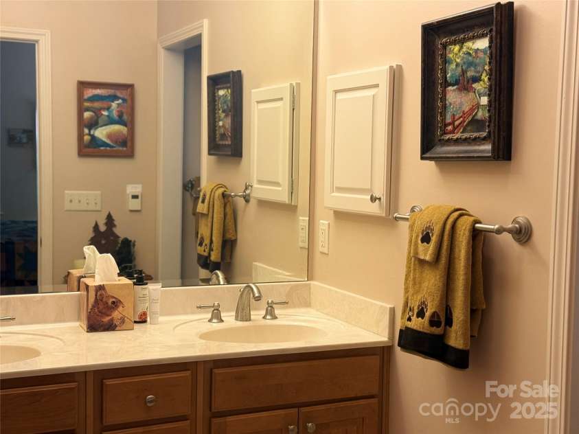 877 Soquili Drive, Brevard, NC 28712.  MLS# CAR4282524, YatesRealty ID 31057. Double vanity.