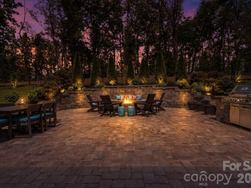4512 Acorn Hill Drive, Lancaster, SC 29720.  MLS# CAR4384676, YatesRealty ID 31059. Firepit Area at Night