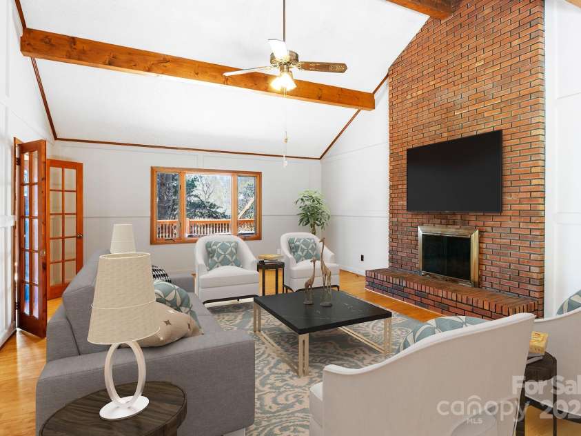 15 Elmwood Lane, Asheville, NC 28803.  MLS# CAR4231161, YatesRealty ID 31074. Living room virtually staged