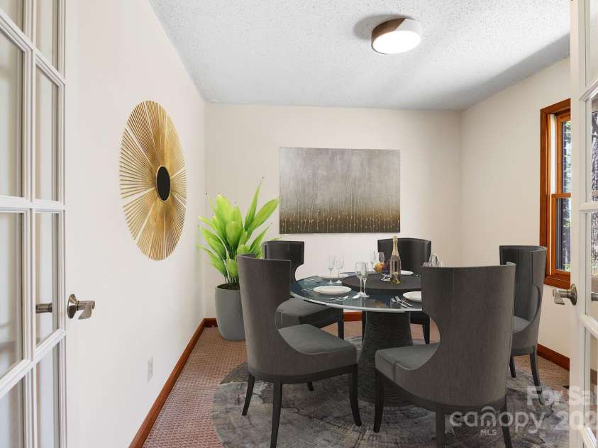 15 Elmwood Lane, Asheville, NC 28803.  MLS# CAR4231161, YatesRealty ID 31074. Virtually Staged dining room