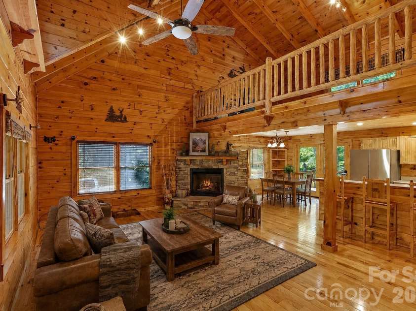 545 Mountain Crest Drive, Marion, NC 28752.  MLS# CAR4385852, YatesRealty ID 31077. Virtually Staged Living Room