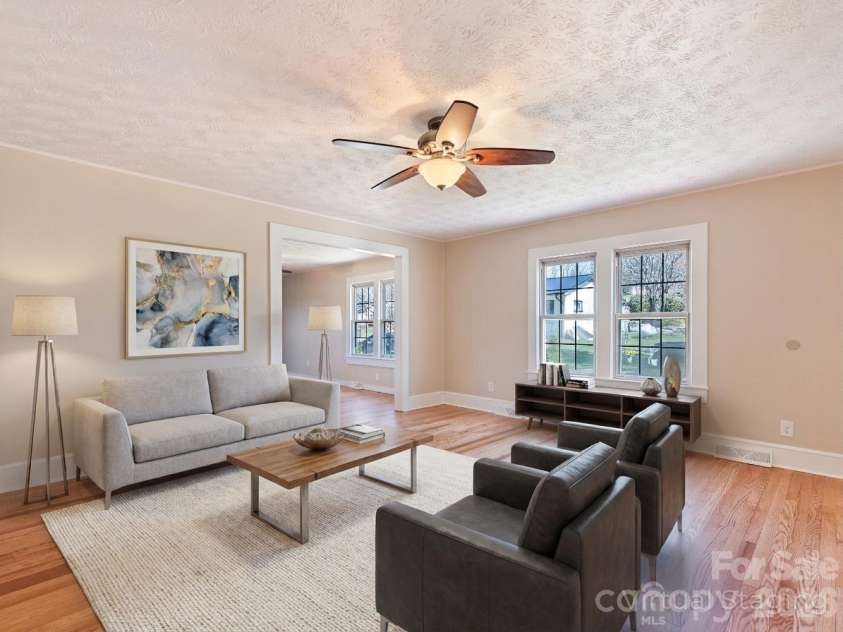 157 Morgan Street, Canton, NC 28716.  MLS# CAR4354334, YatesRealty ID 31093. Living room virtually staged