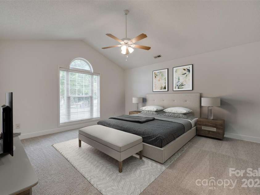 605 Summey Farm Drive, Dallas, NC 28034.  MLS# CAR4249509, YatesRealty ID 31112. Spacious Primary Bedroom Virtually Staged