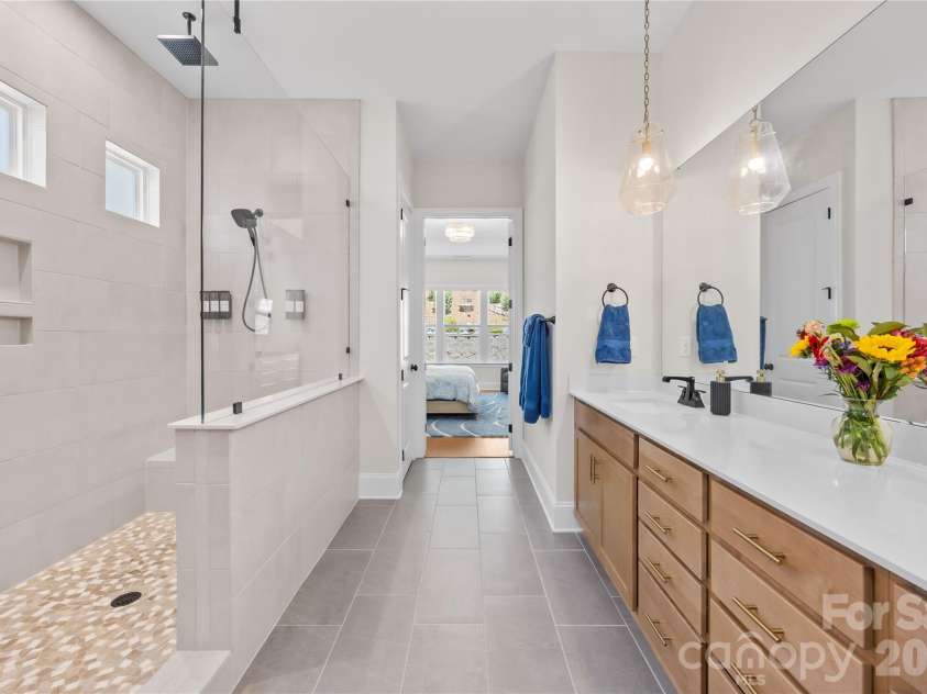 1368 Cedardale Lane, Denver, NC 28037.  MLS# CAR4391395, YatesRealty ID 31129. Primary Bathroom with Large Walk-In Multi-Head Luxury Shower 