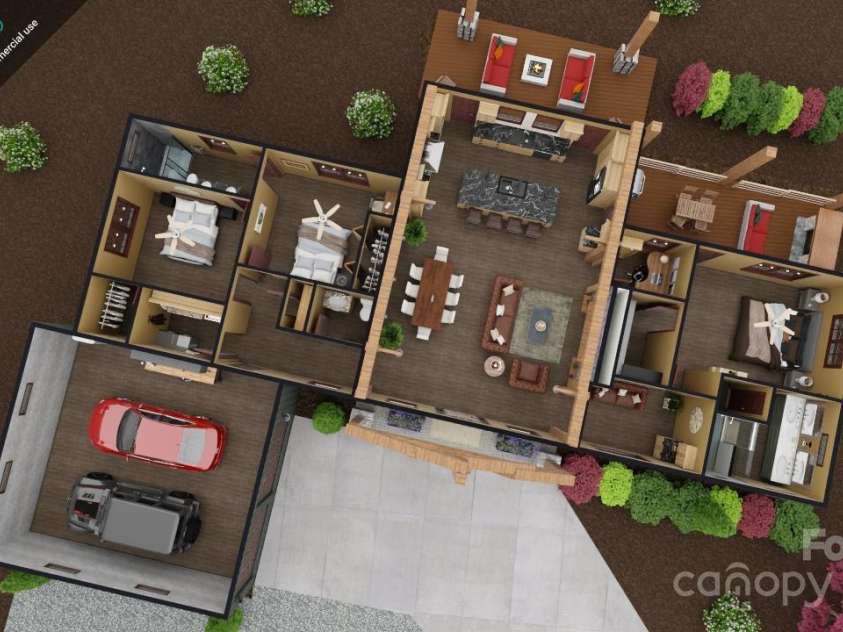 296 Austin Mountain Drive, Burnsville, NC 28714.  MLS# CAR4278654, YatesRealty ID 31142. Dollhouse view of floor layout.