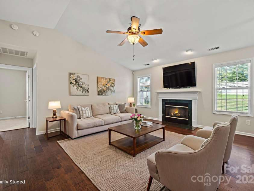 2008 Astoria Drive, Monroe, NC 28110.  MLS# CAR4288300, YatesRealty ID 31191. Virtually Staged Living Room