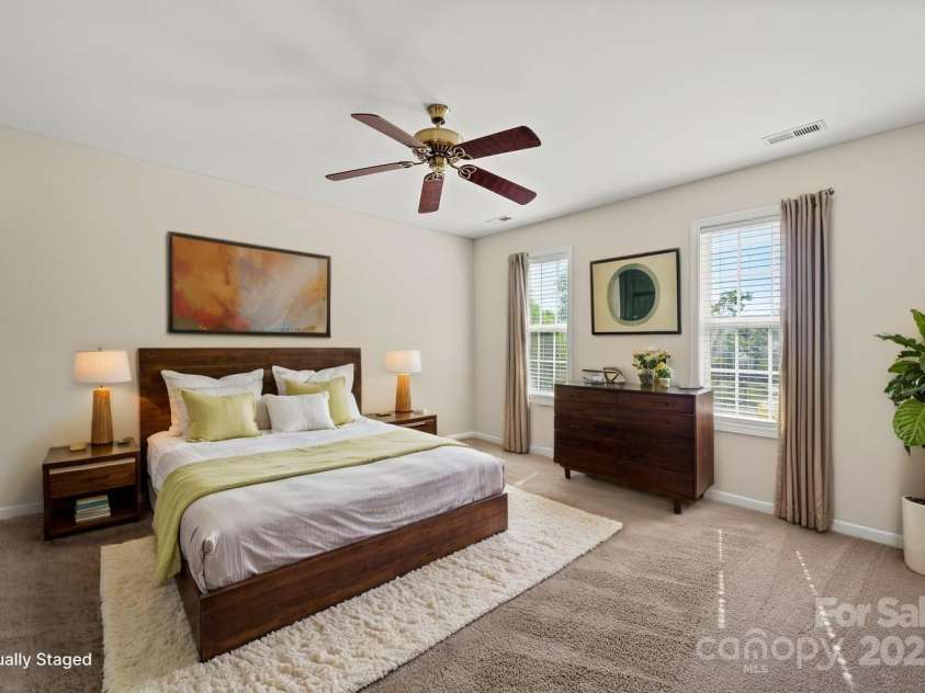 2008 Astoria Drive, Monroe, NC 28110.  MLS# CAR4288300, YatesRealty ID 31191. Virtually Staged Primary Bedroom