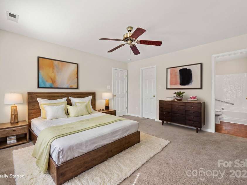 2008 Astoria Drive, Monroe, NC 28110.  MLS# CAR4288300, YatesRealty ID 31191. Virtually Staged Primary Bedroom