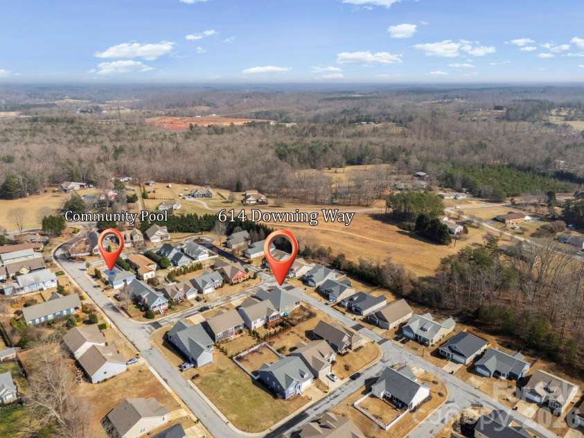 614 Downing Way, Landrum, SC 29356.  MLS# CAR4349559, YatesRealty ID 3125. Community Pool is a short distance from this home.
