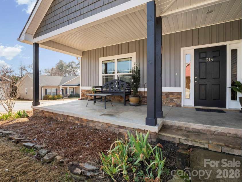 614 Downing Way, Landrum, SC 29356.  MLS# CAR4349559, YatesRealty ID 3125. Covered front porch