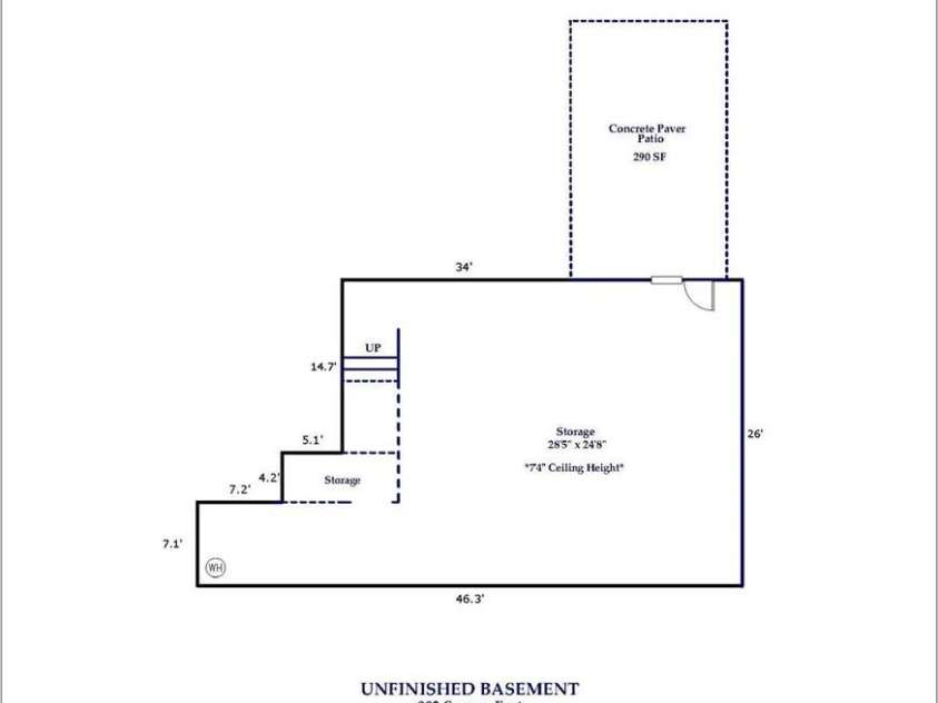 614 Downing Way, Landrum, SC 29356.  MLS# CAR4349559, YatesRealty ID 3125. Floor plan basement