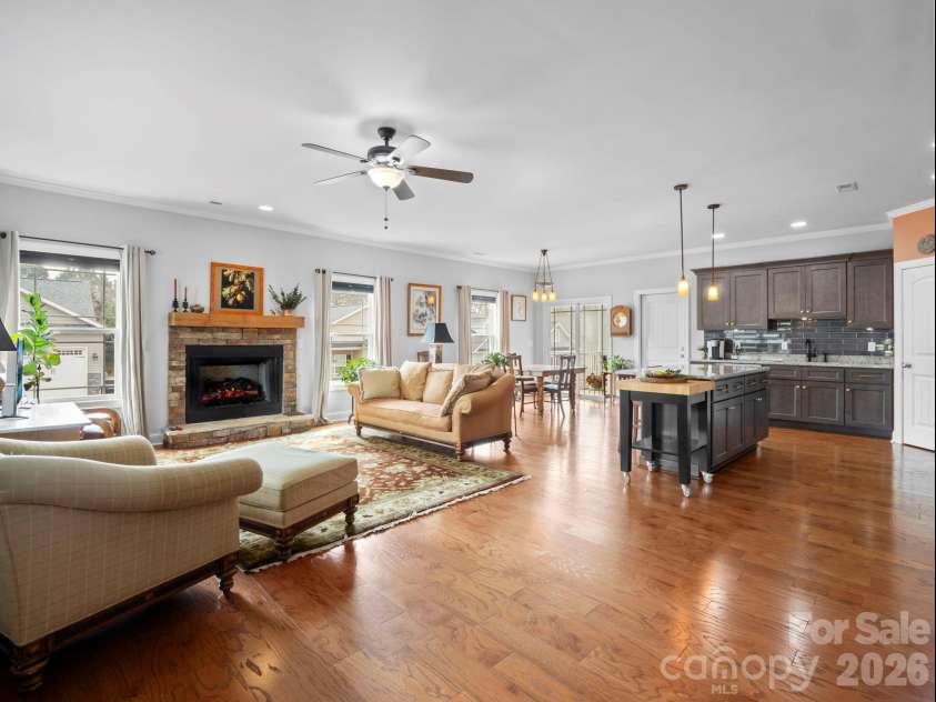 614 Downing Way, Landrum, SC 29356.  MLS# CAR4349559, YatesRealty ID 3125. Open floor plan and custom adjustable privacy blinds