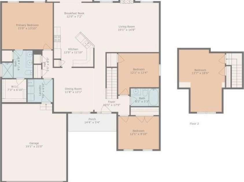 2008 Rosewater Lane, Indian Trail, NC 28079.  MLS# CAR4286551, YatesRealty ID 31255. Floor Plan
