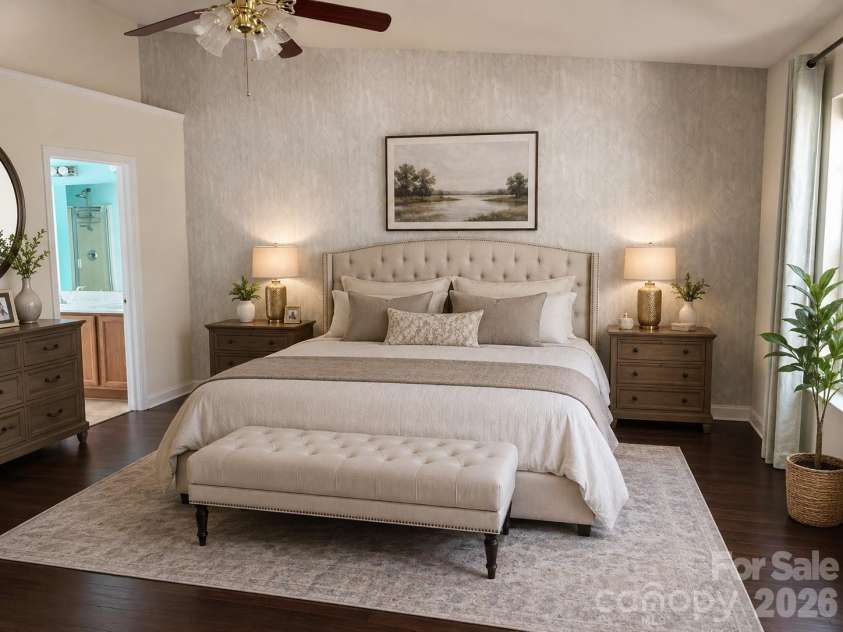9007 Goldfields Drive, Charlotte, NC 28227.  MLS# CAR4383899, YatesRealty ID 31283. Primary Bedroom AI Decor