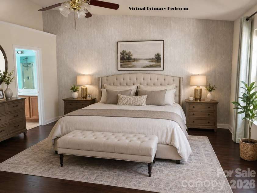 9007 Goldfields Drive, Charlotte, NC 28227.  MLS# CAR4383899, YatesRealty ID 31283. Virtual Primary Bedroom
