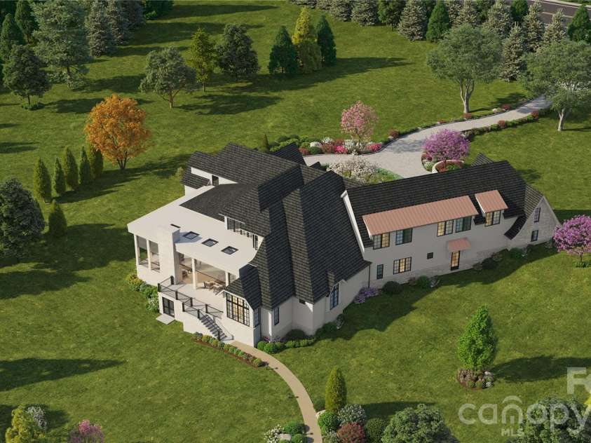 8810 Bartlett Road, Mint Hill, NC 28227.  MLS# CAR4388837, YatesRealty ID 31286. Option 2 Aerial Front Render