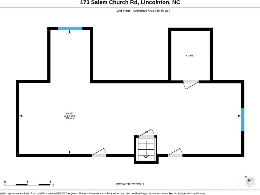 173 Salem Church Road, Lincolnton, NC 28092.  MLS# CAR4382887, YatesRealty ID 31288. Floorplan upper level