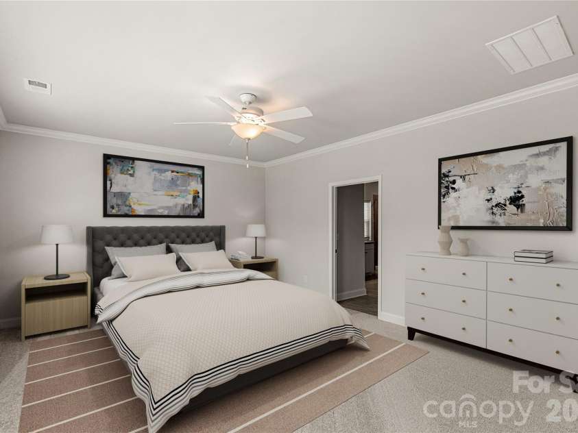 1025 Ansley Park Drive, Fort Mill, SC 29707.  MLS# CAR4387863, YatesRealty ID 31321. Virtually staged primaray bedroom