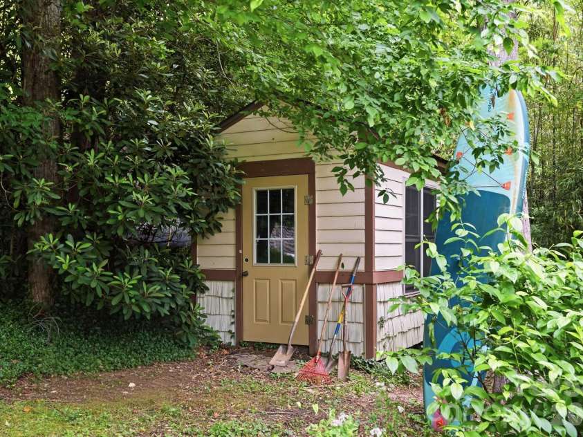 11 Echo Lake Drive, Fairview, NC 28730.  MLS# CAR4387481, YatesRealty ID 31338. Yard Shed for Tool + Toy Storage