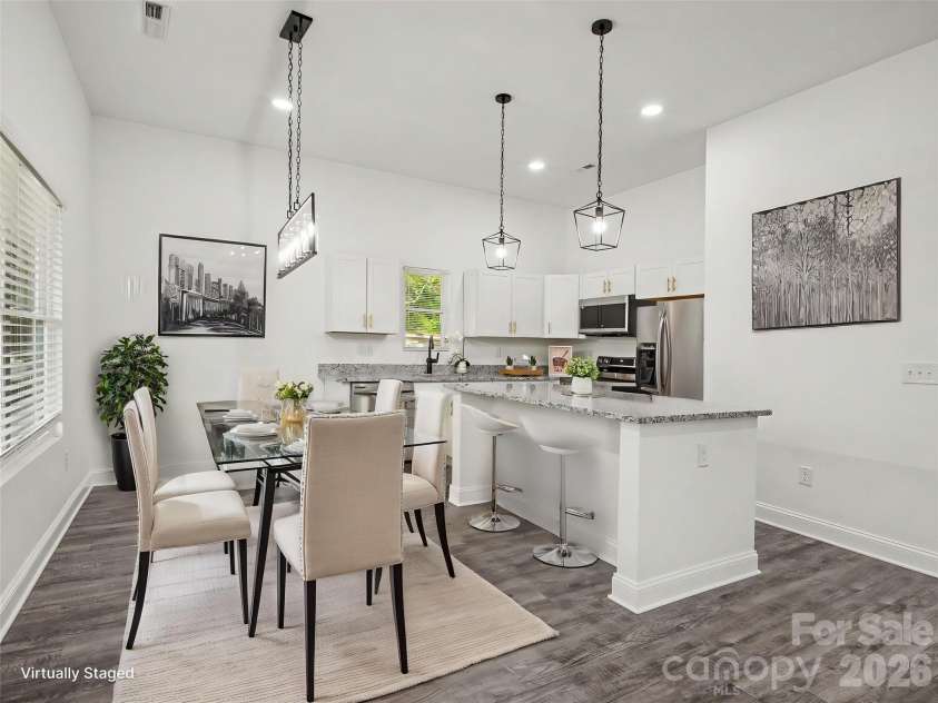 1217 Holland Street, Kannapolis, NC 28083.  MLS# CAR4392634, YatesRealty ID 31339. Virtually Staged - Dining and Kitchen