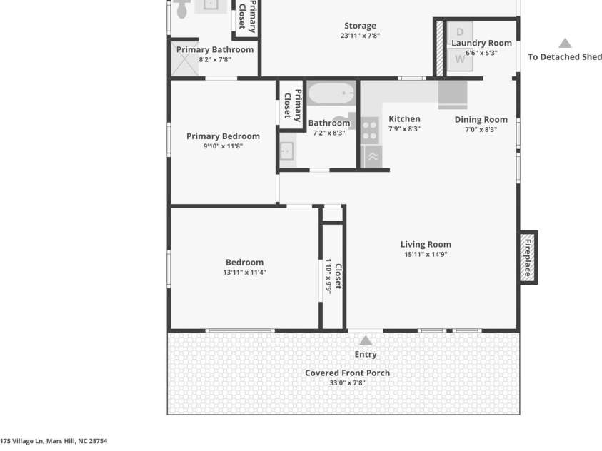 175 Village Lane, Mars Hill, NC 28754.  MLS# CAR4387698, YatesRealty ID 31344. Floor Plan