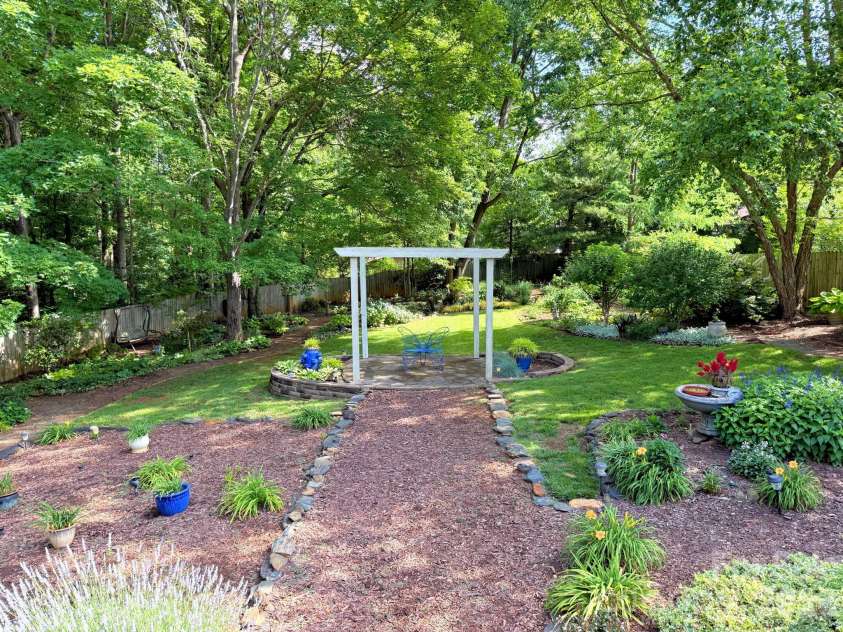 7029 Forest Hills Drive, Denver, NC 28037.  MLS# CAR4386920, YatesRealty ID 31346. Backyard from rear deck